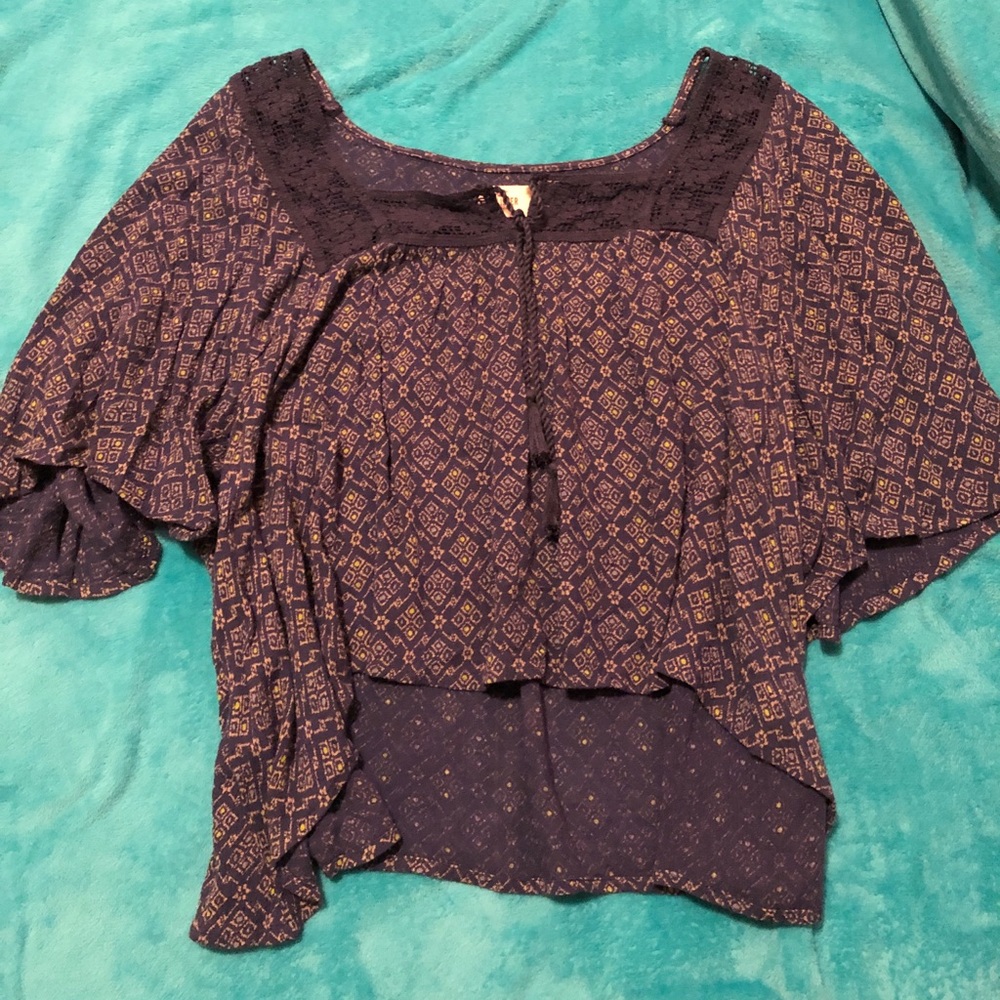 Hollister Navy Blue Blouse